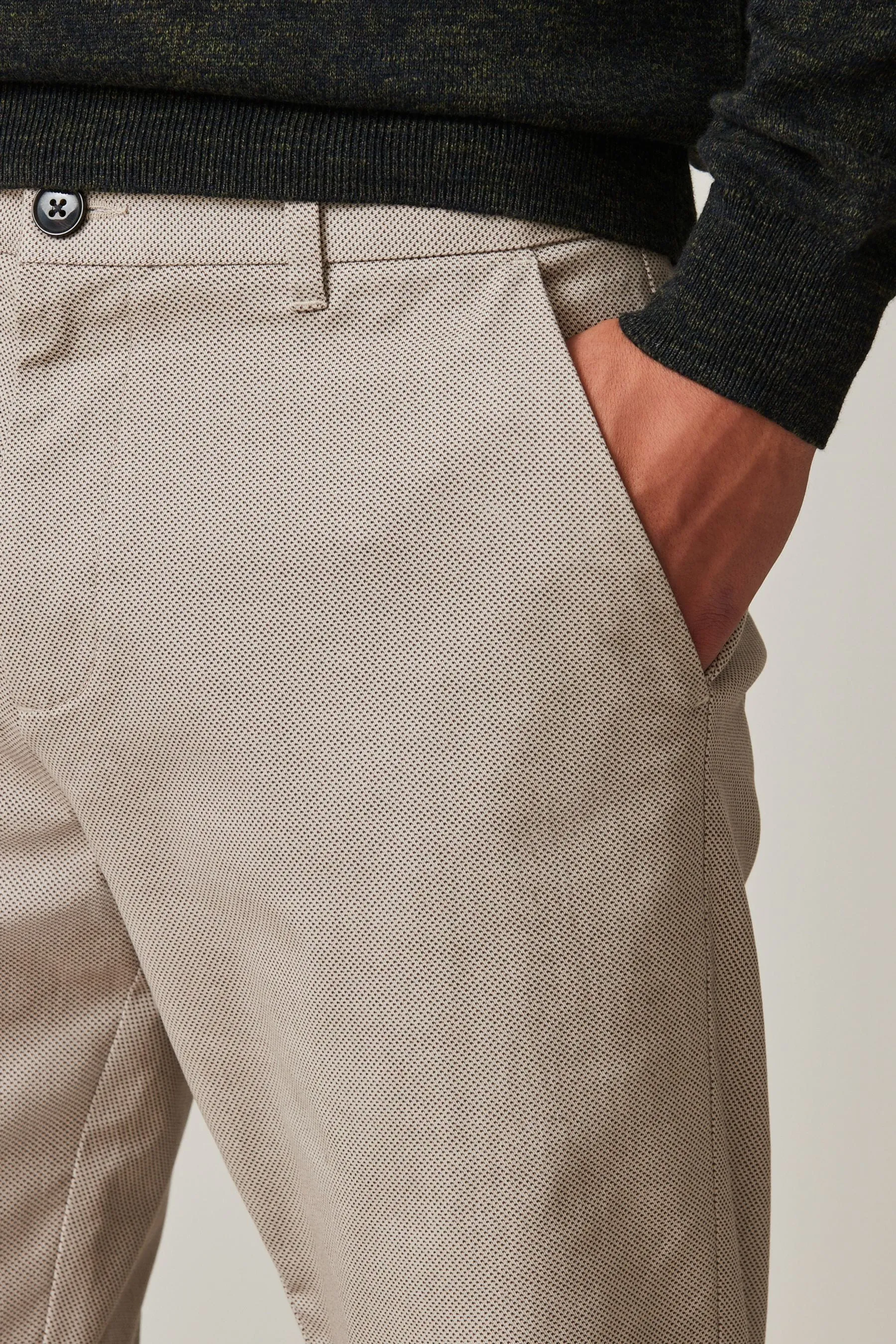 Pantaloni chino morbidi elasticizzati stampati