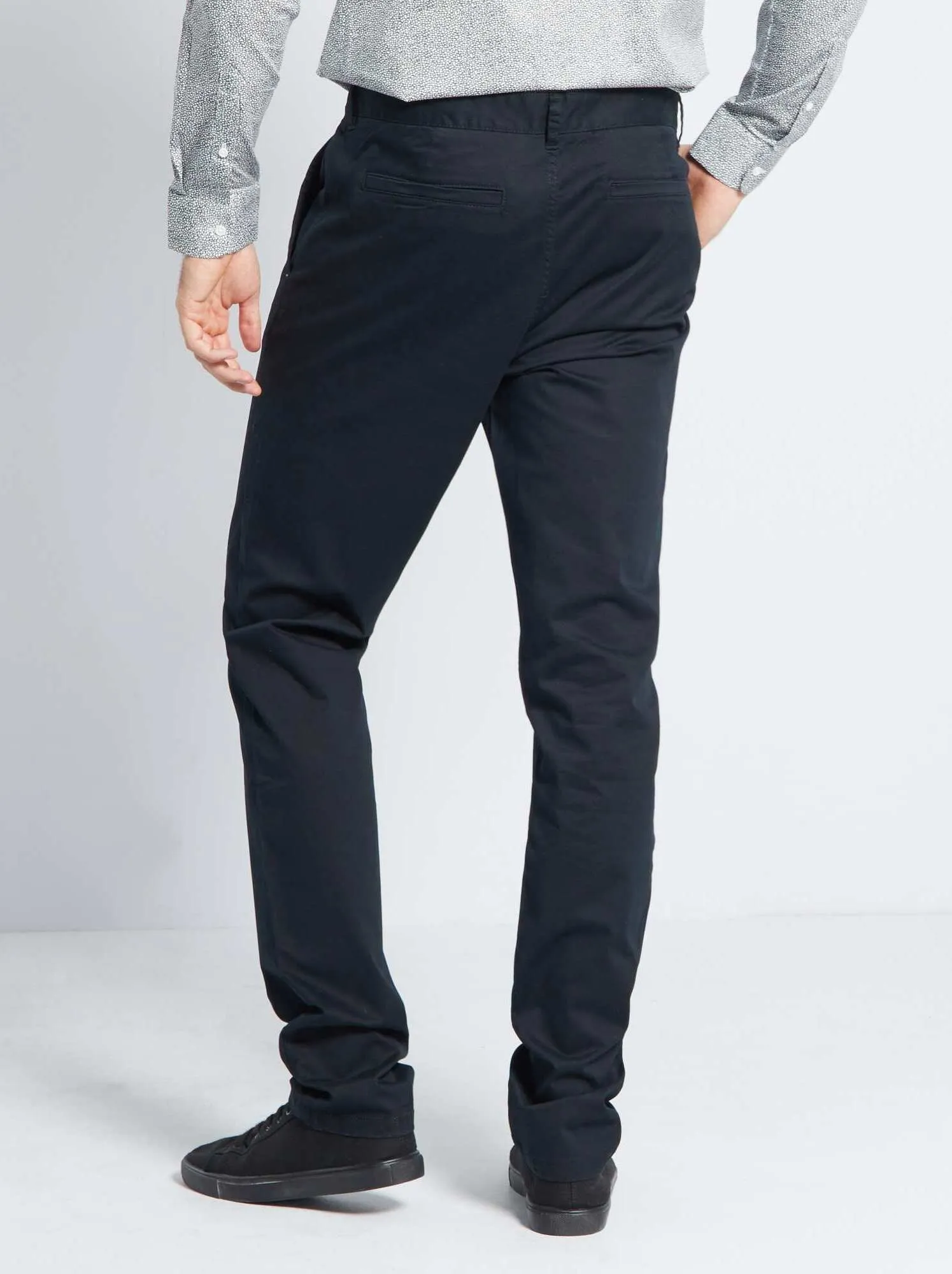 Pantaloni chino slim L38 +195 cm - Nero