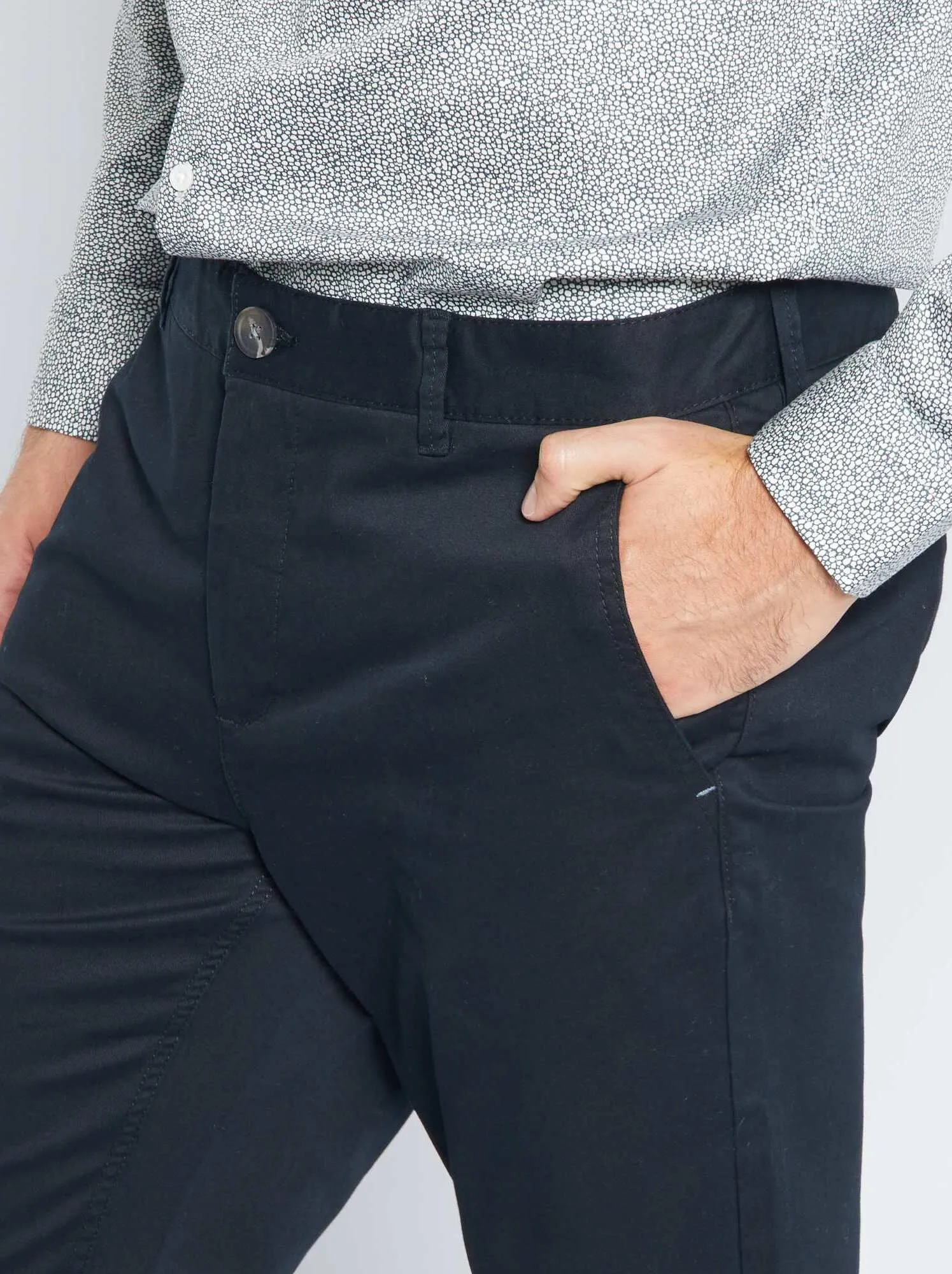 Pantaloni chino slim L38 +195 cm - Nero