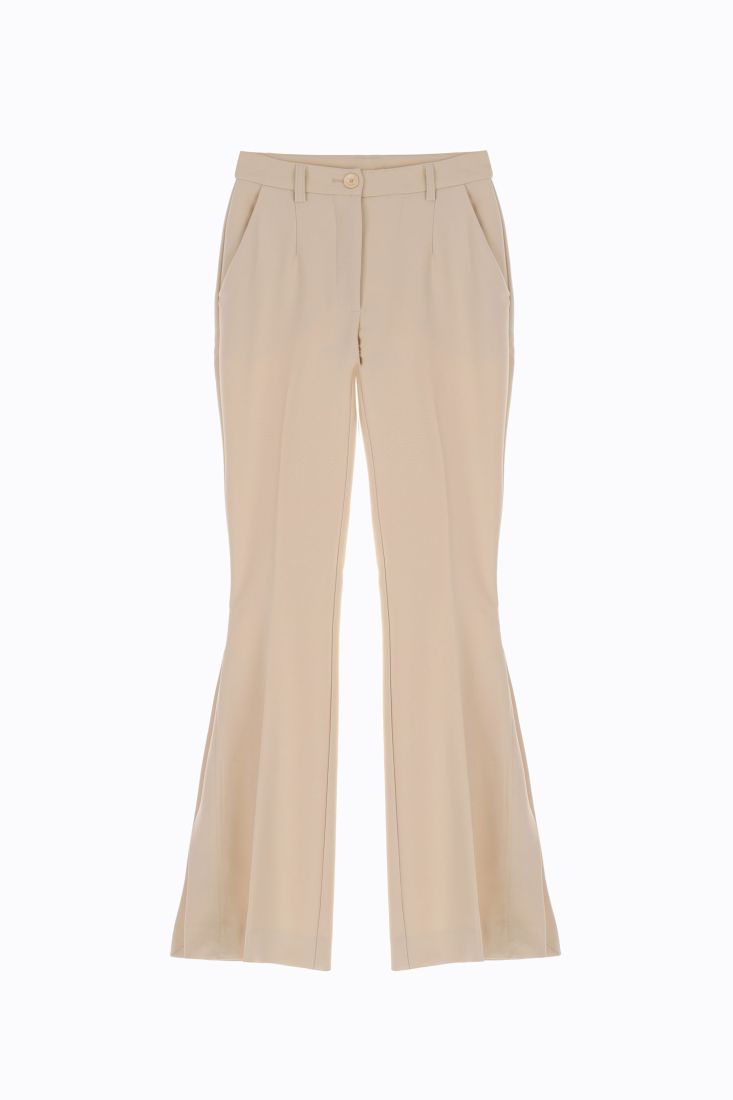 Pantaloni flare monocolour con piega stirata