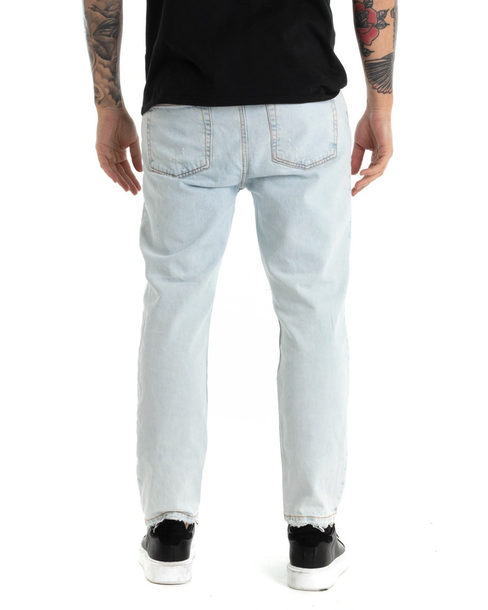 Pantaloni Jeans Uomo Regular Fit Denim Chiaro Cinque Tasche GIOSAL-P5288A