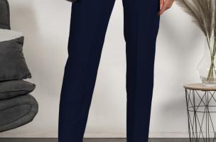 Pantaloni lunghi eleganti dal taglio dritto Tordina, blu scuro