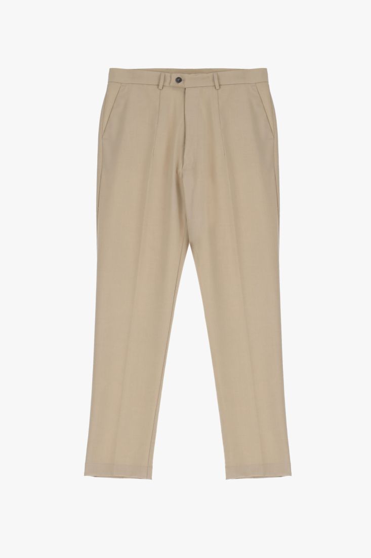 Pantaloni slim-fit con tasche verticali e piega stirata