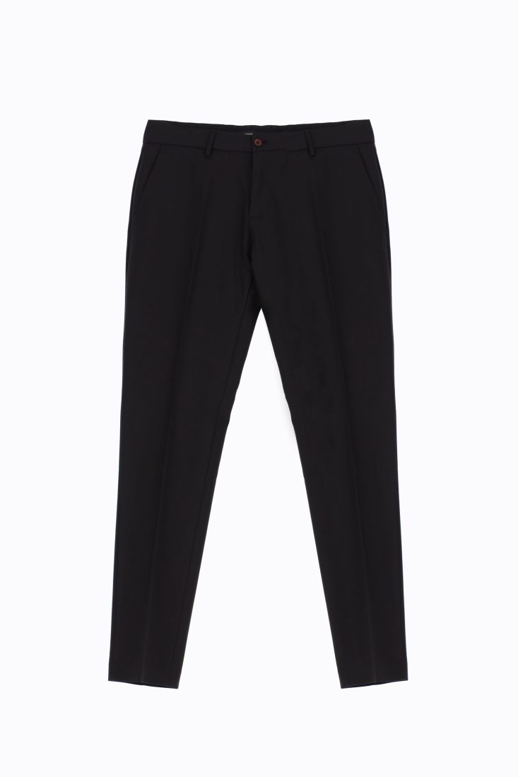 Pantaloni slim-fit monocolour con piega stirata