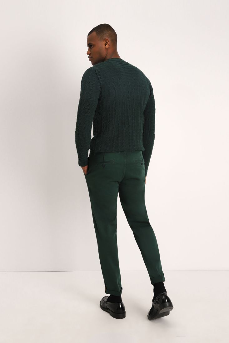 Pantaloni slim-fit monocolour con tasche americane