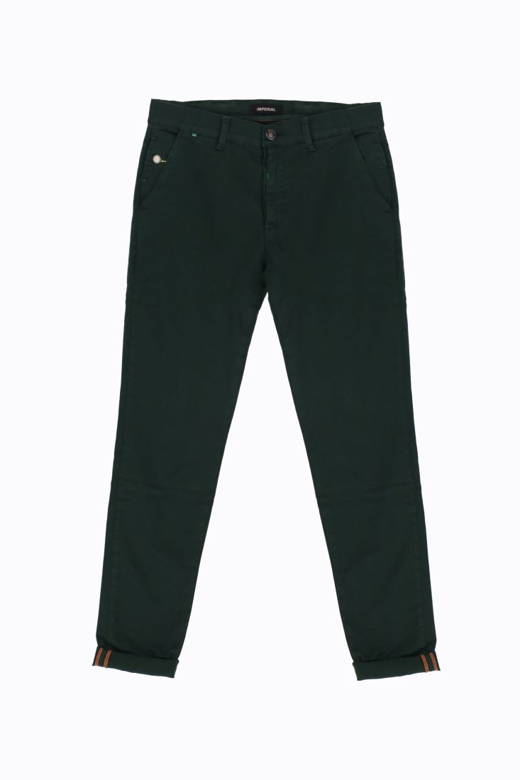 Pantaloni slim-fit monocolour con tasche americane