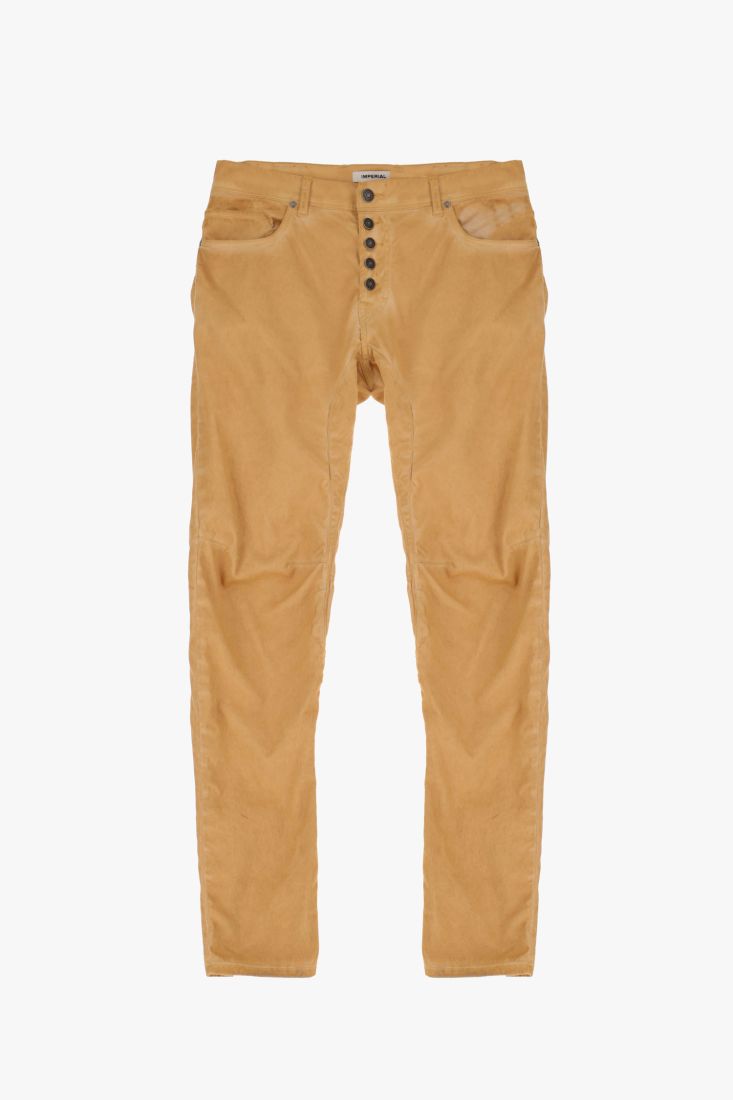 Pantaloni straight monocolour con abbottonatura