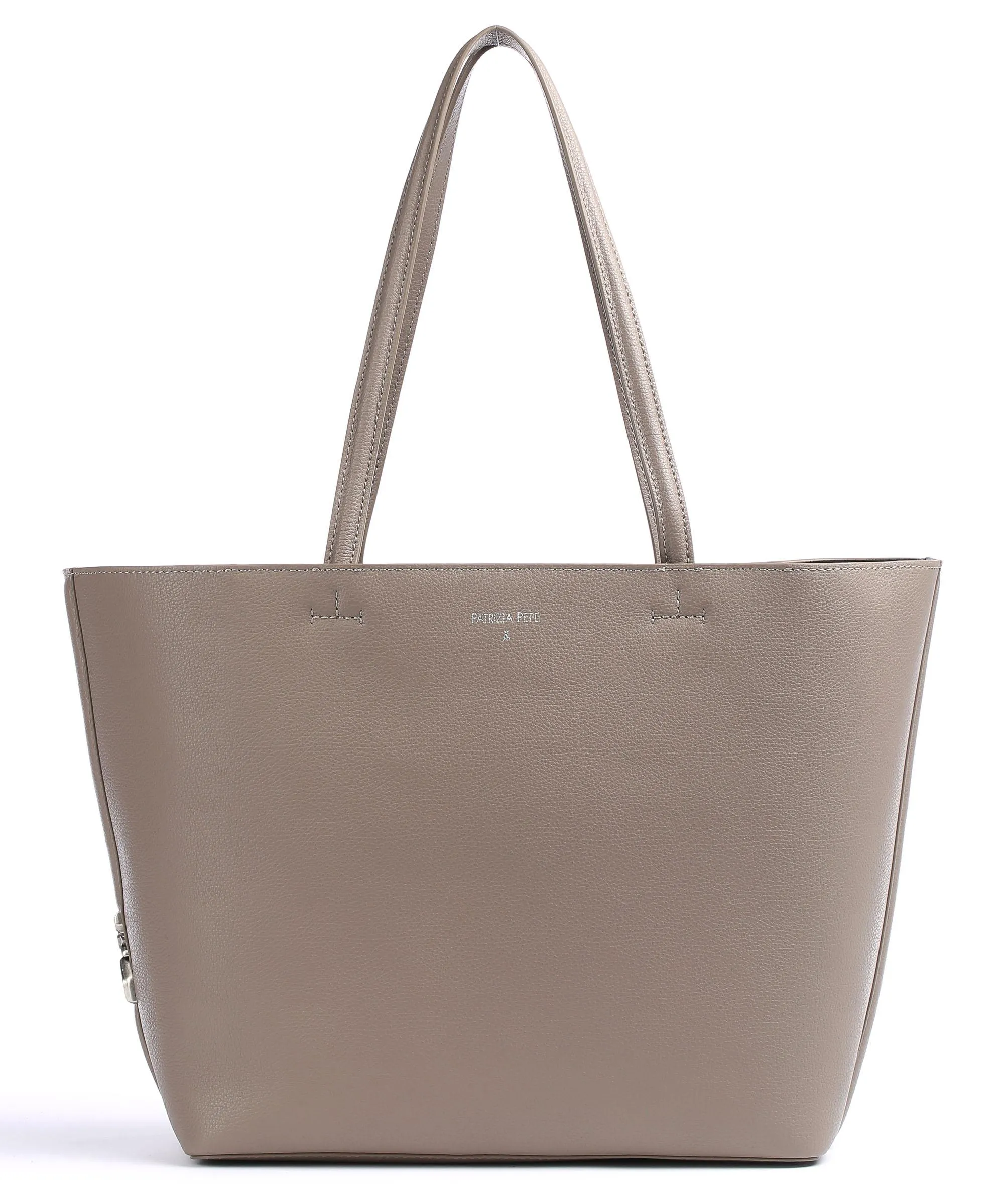  Patrizia Pepe Fly Borsa shopper pelle di vacchetta grana taupe  