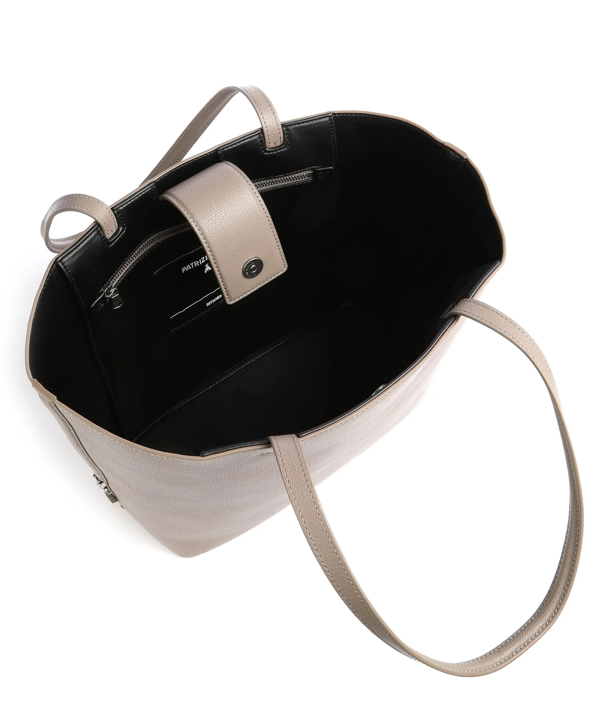  Patrizia Pepe Fly Borsa shopper pelle di vacchetta grana taupe  