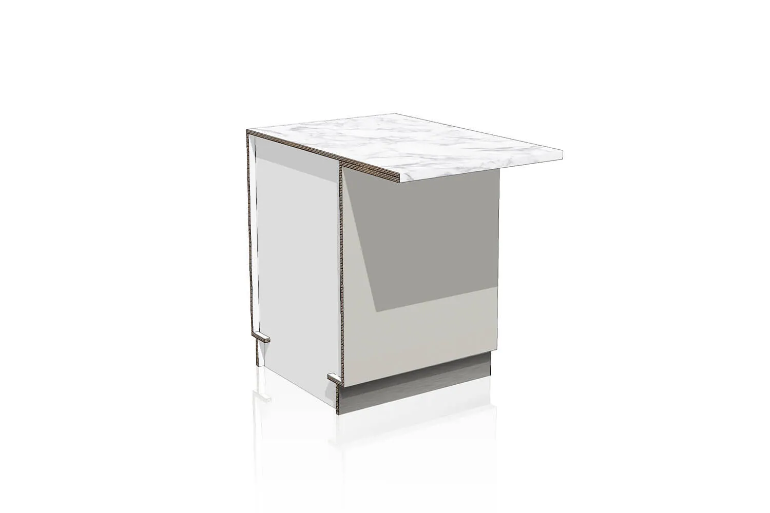 Piano snack 60 cm marmo/grigio cucina stampata 'Clarea'