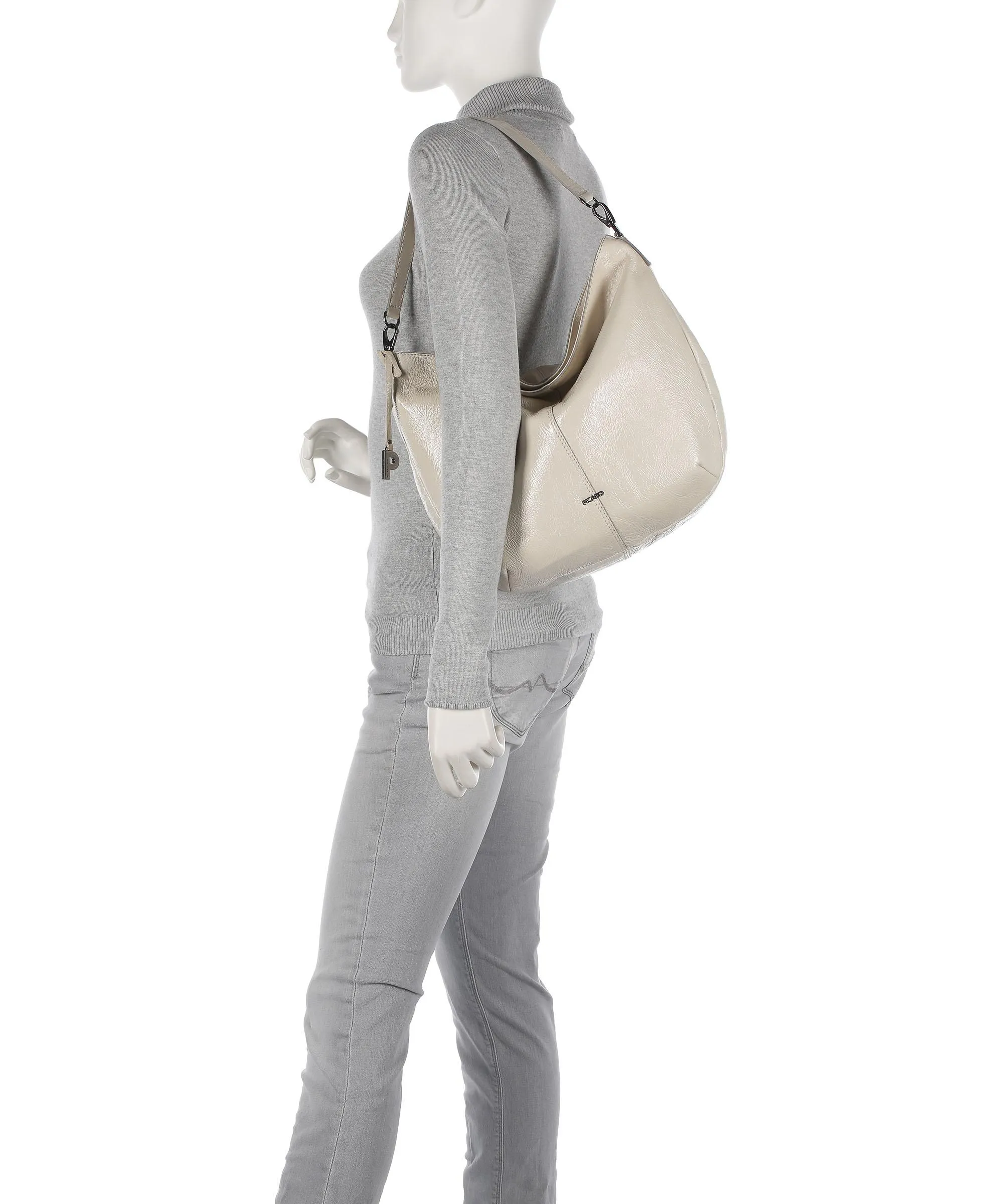  Picard Aquarius Borsa hobo pelle di vacchetta grana beige  