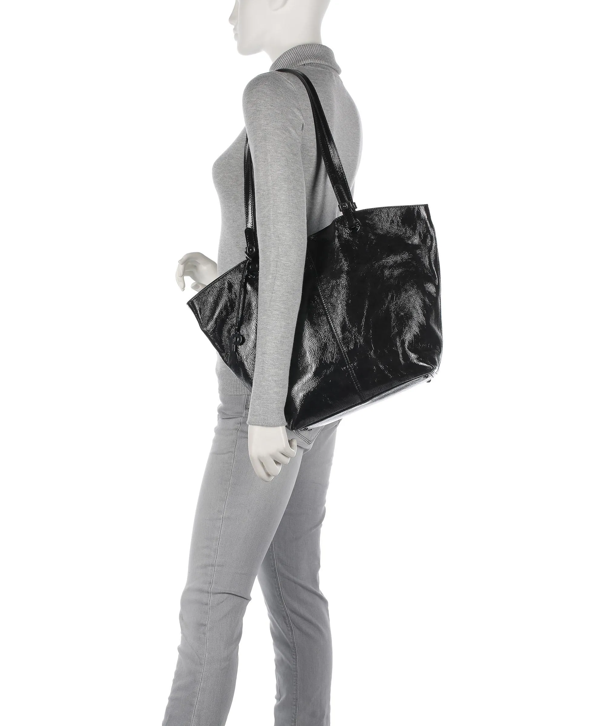  Picard Aquarius Borsa shopper pelle di vacchetta grana nero  