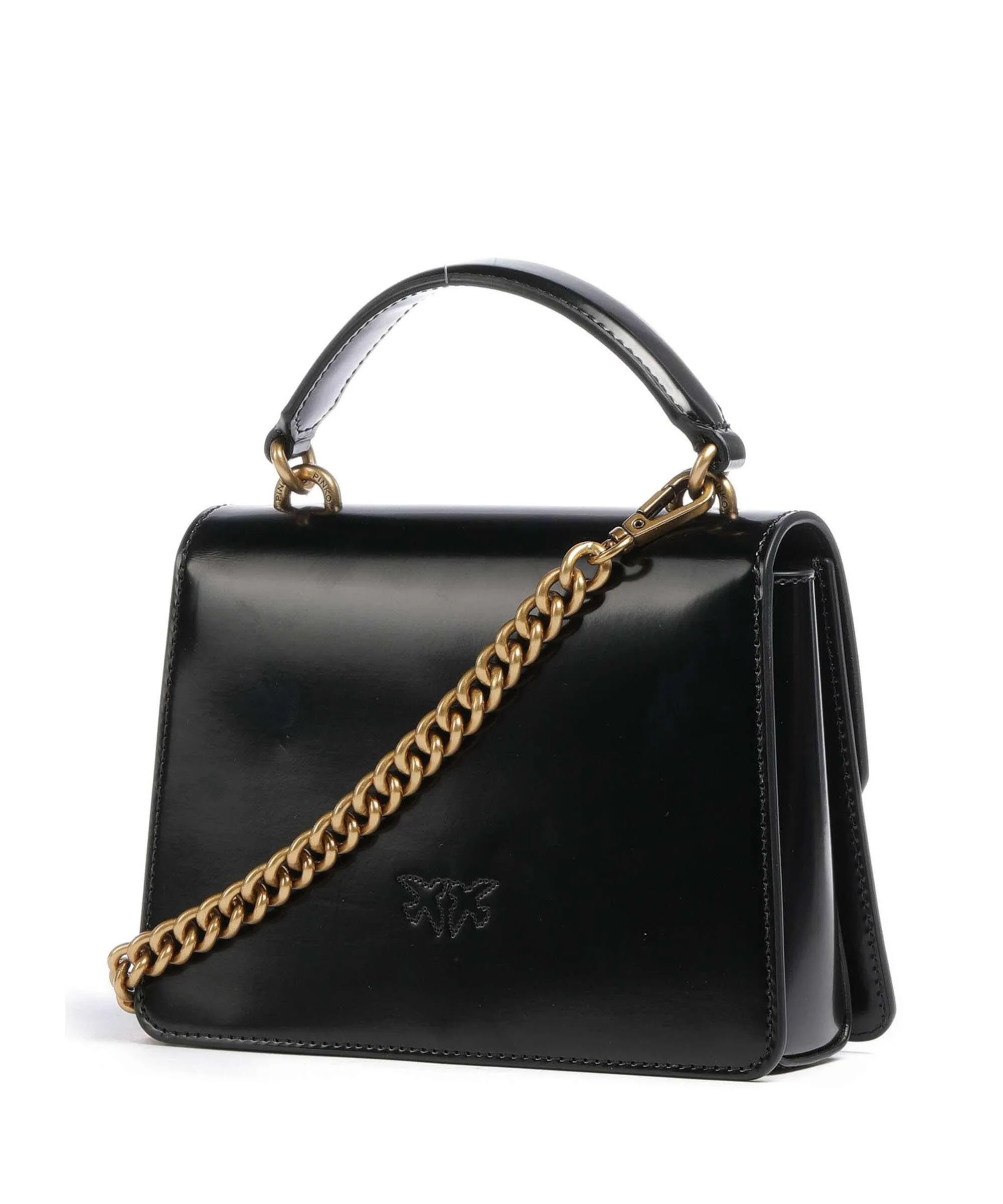  Pinko Love One Mini Borsa a tracolla pelle liscia nero  