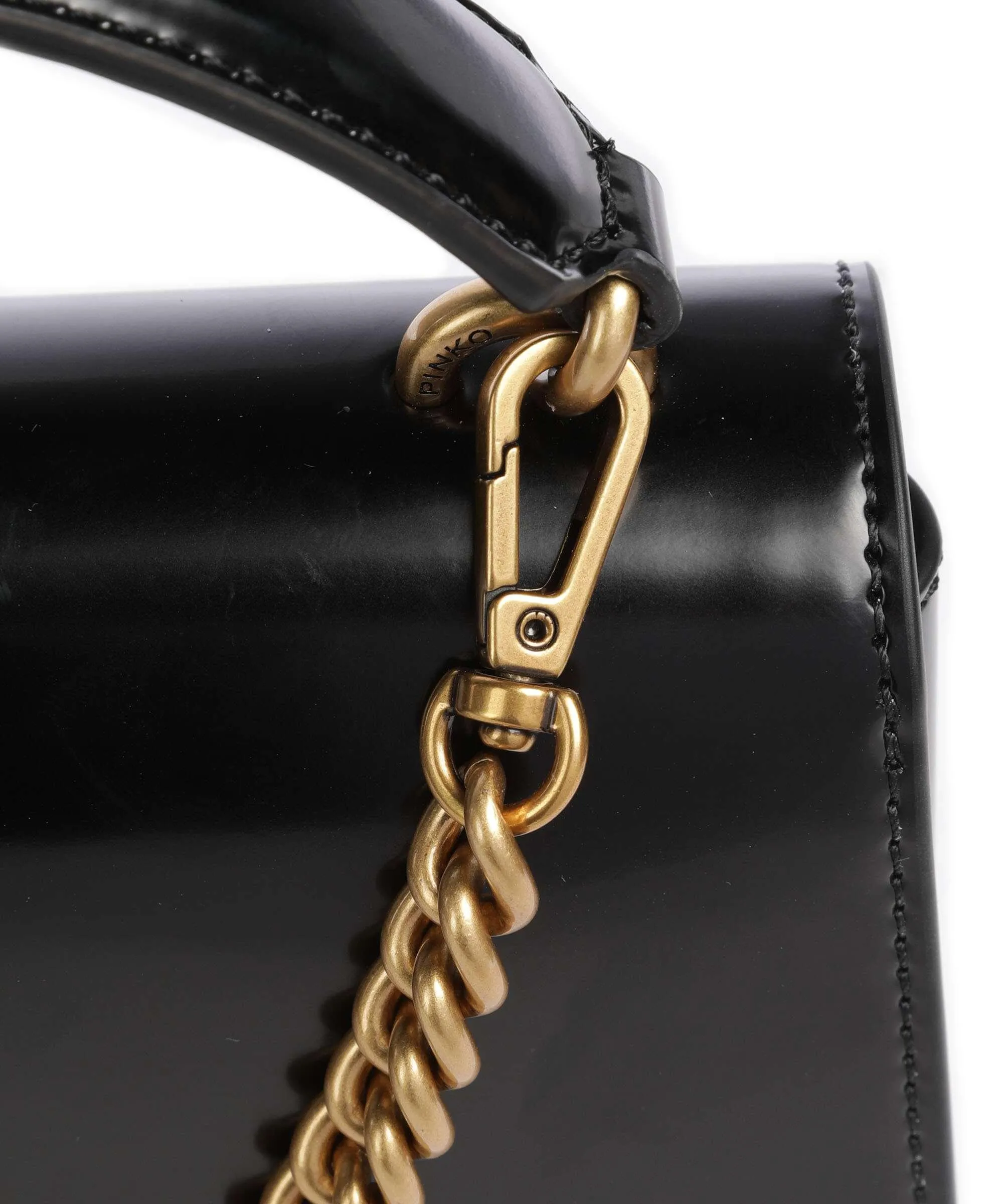  Pinko Love One Mini Borsa a tracolla pelle liscia nero  