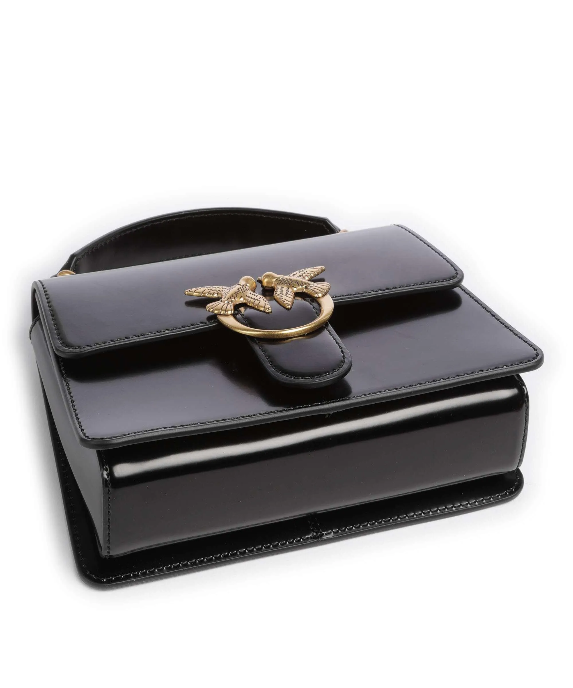  Pinko Love One Mini Borsa a tracolla pelle liscia nero  