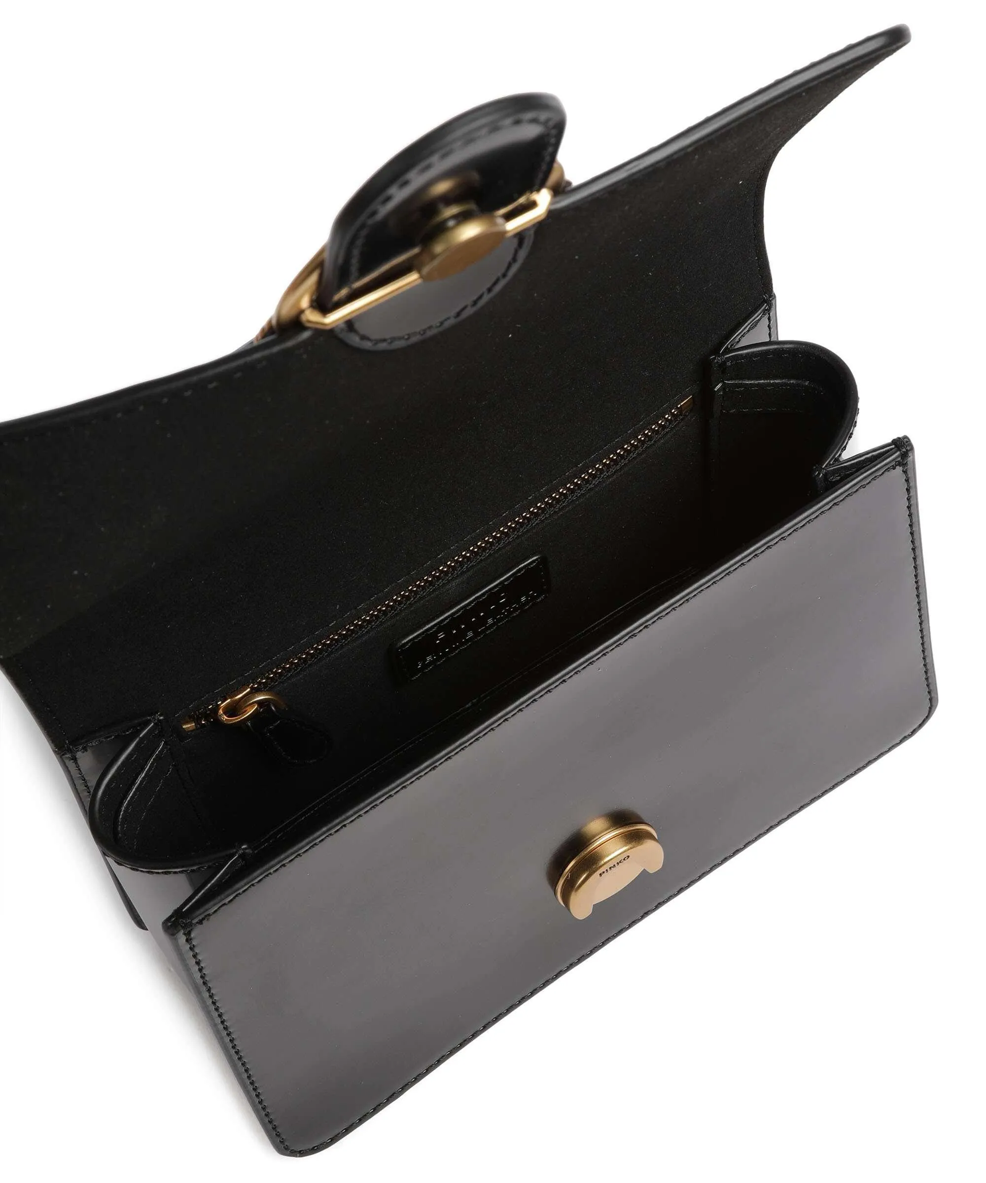 Pinko Love One Mini Borsa a tracolla pelle liscia nero  