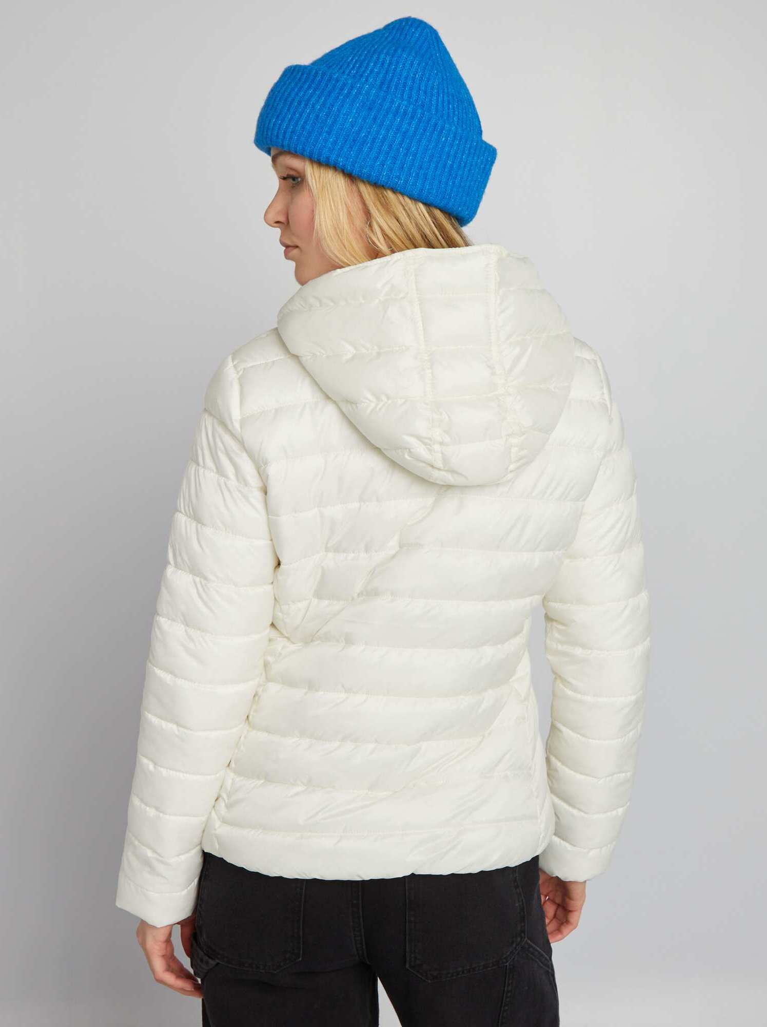 Piumino trapuntato realizzato con materiale ottenuto da bottiglie riciclate - BIANCO