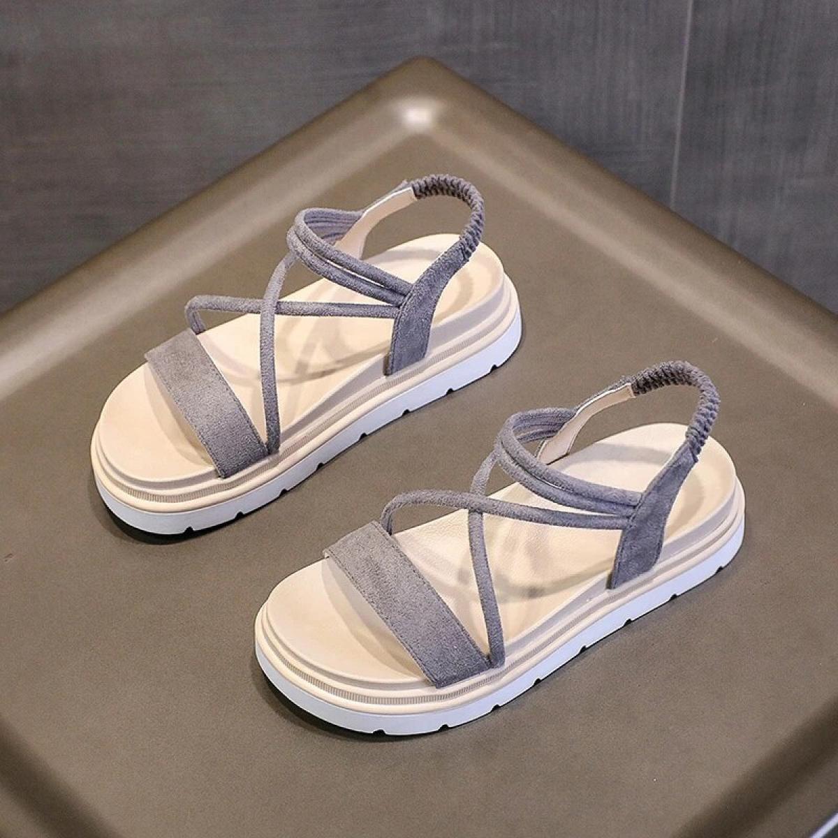 Sandali con tacco beige Muffin Scarpe Scarpe femminili Espadrillas Piattaforma Med 2022 Zoccoli da donna Zeppa Tutti i fiammifer