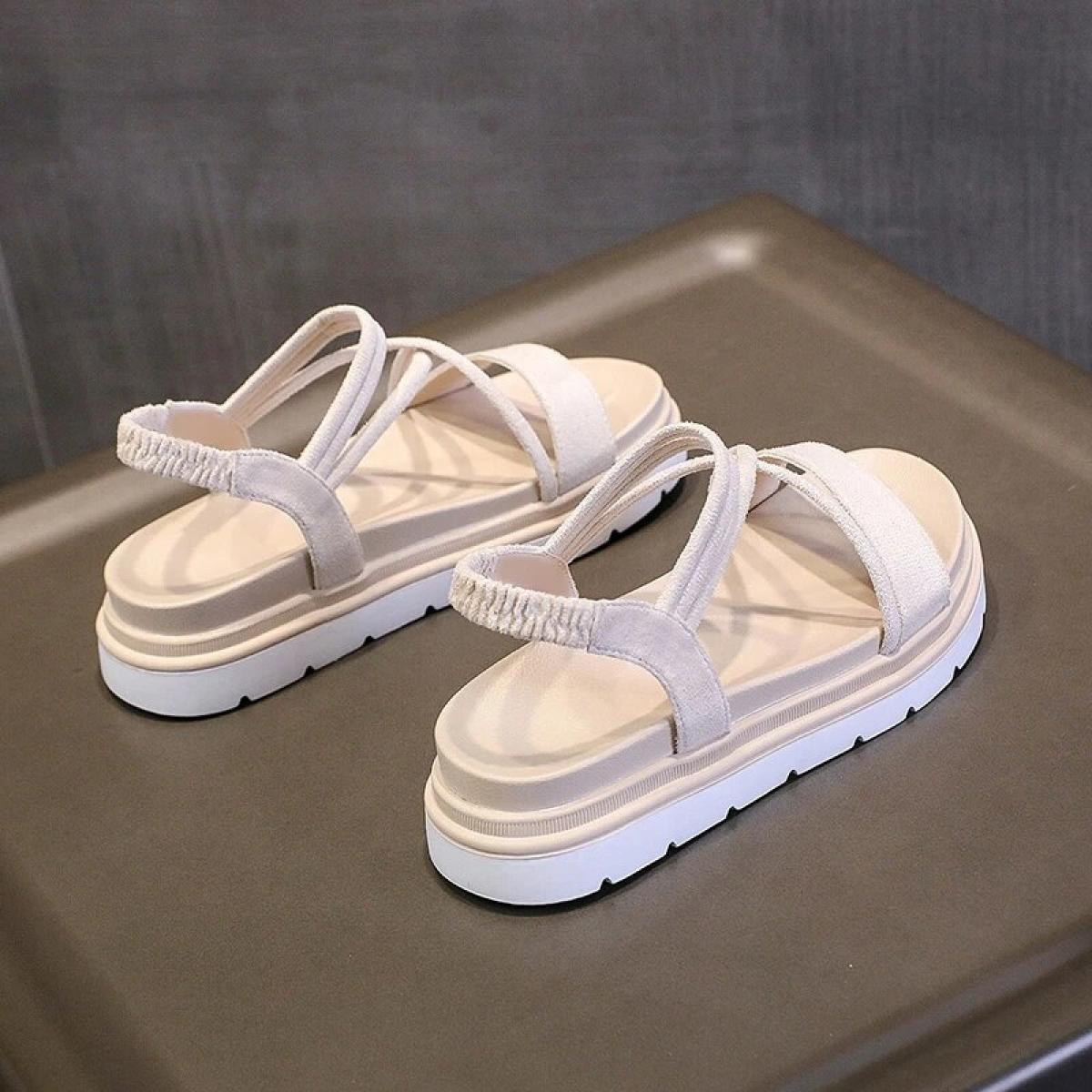 Sandali con tacco beige Muffin Scarpe Scarpe femminili Espadrillas Piattaforma Med 2022 Zoccoli da donna Zeppa Tutti i fiammifer