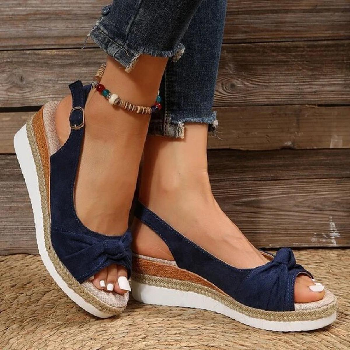 Sandali con zeppa a punta aperta da donna Sandali con plateau casual leggeri estivi Donna Espadrillas antiscivolo Scarpe da glad