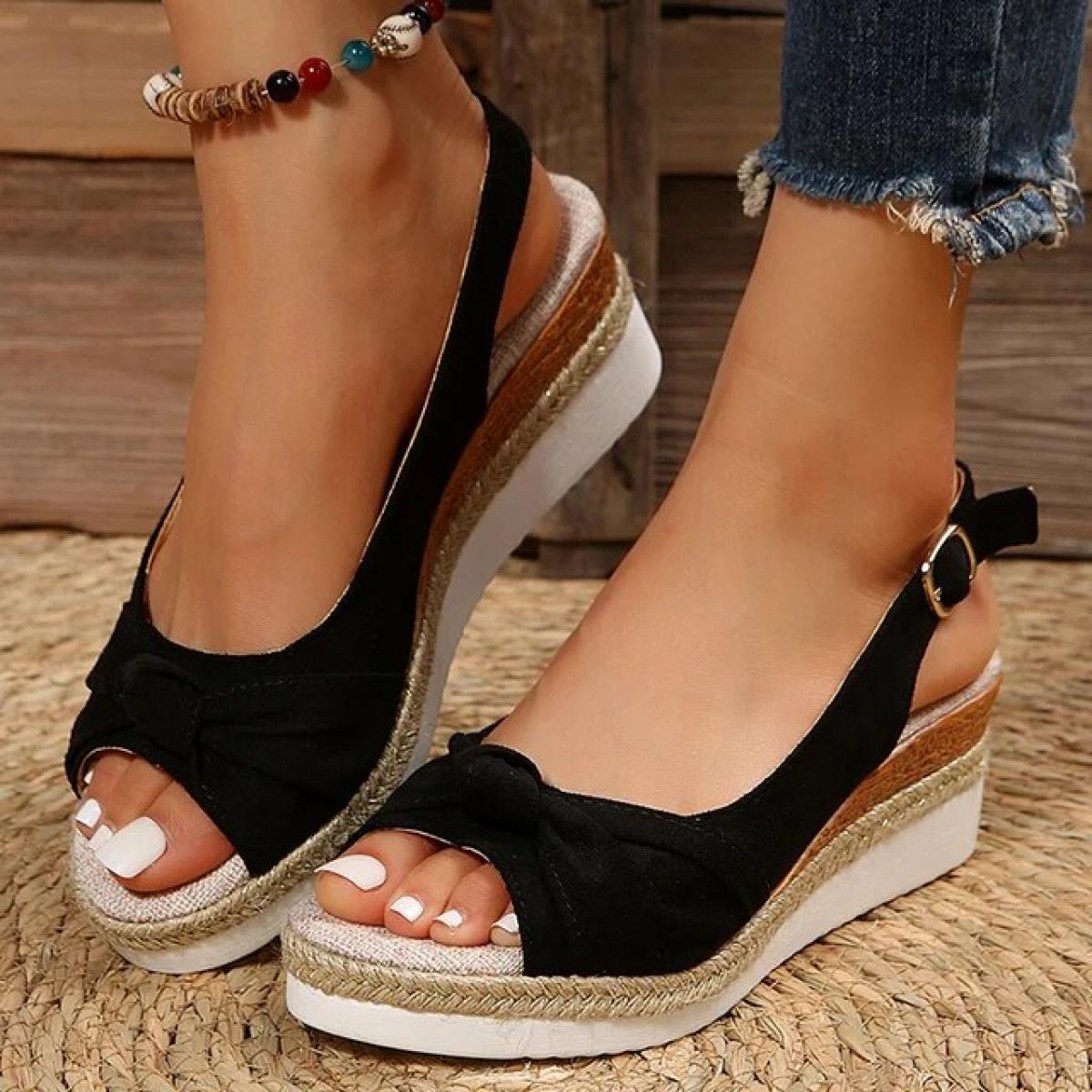 Sandali con zeppa a punta aperta da donna Sandali con plateau casual leggeri estivi Donna Espadrillas antiscivolo Scarpe da glad