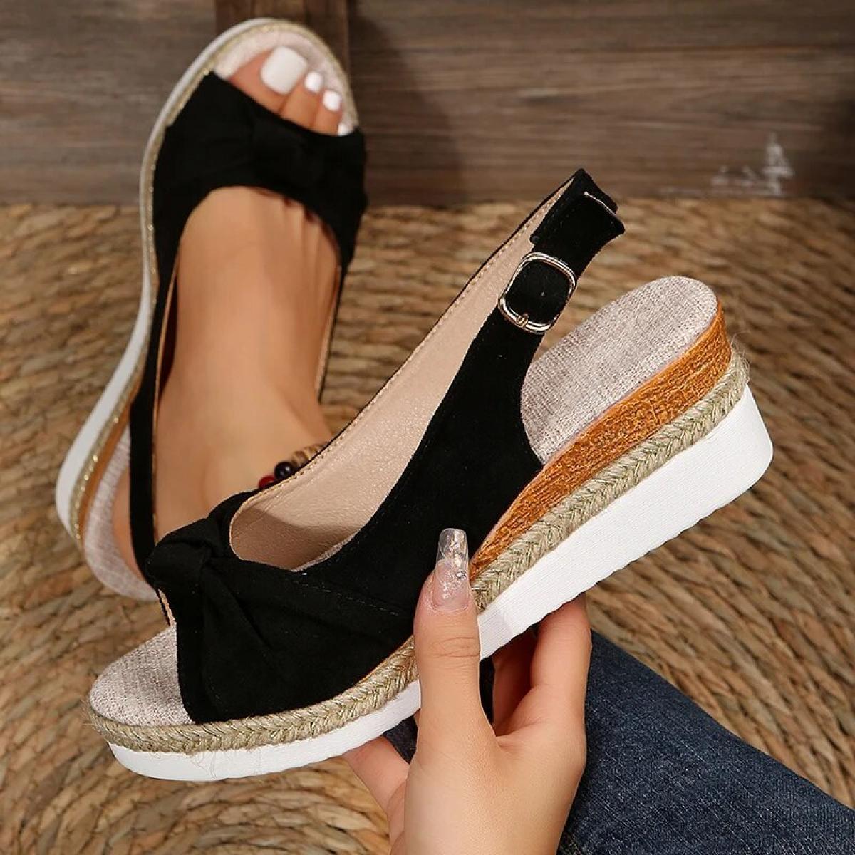 Sandali con zeppa a punta aperta da donna Sandali con plateau casual leggeri estivi Donna Espadrillas antiscivolo Scarpe da glad