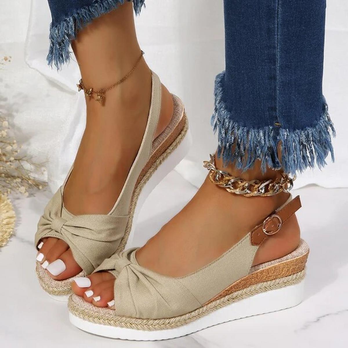 Sandali con zeppa a punta aperta da donna Sandali con plateau casual leggeri estivi Donna Espadrillas antiscivolo Scarpe da glad