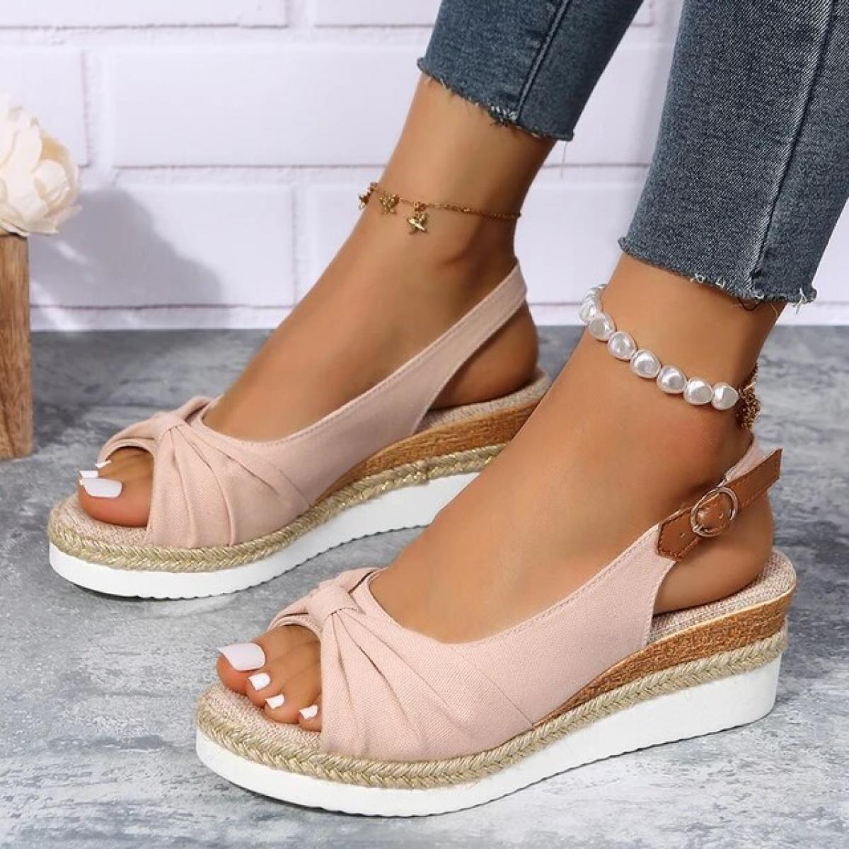 Sandali con zeppa a punta aperta da donna Sandali con plateau casual leggeri estivi Donna Espadrillas antiscivolo Scarpe da glad