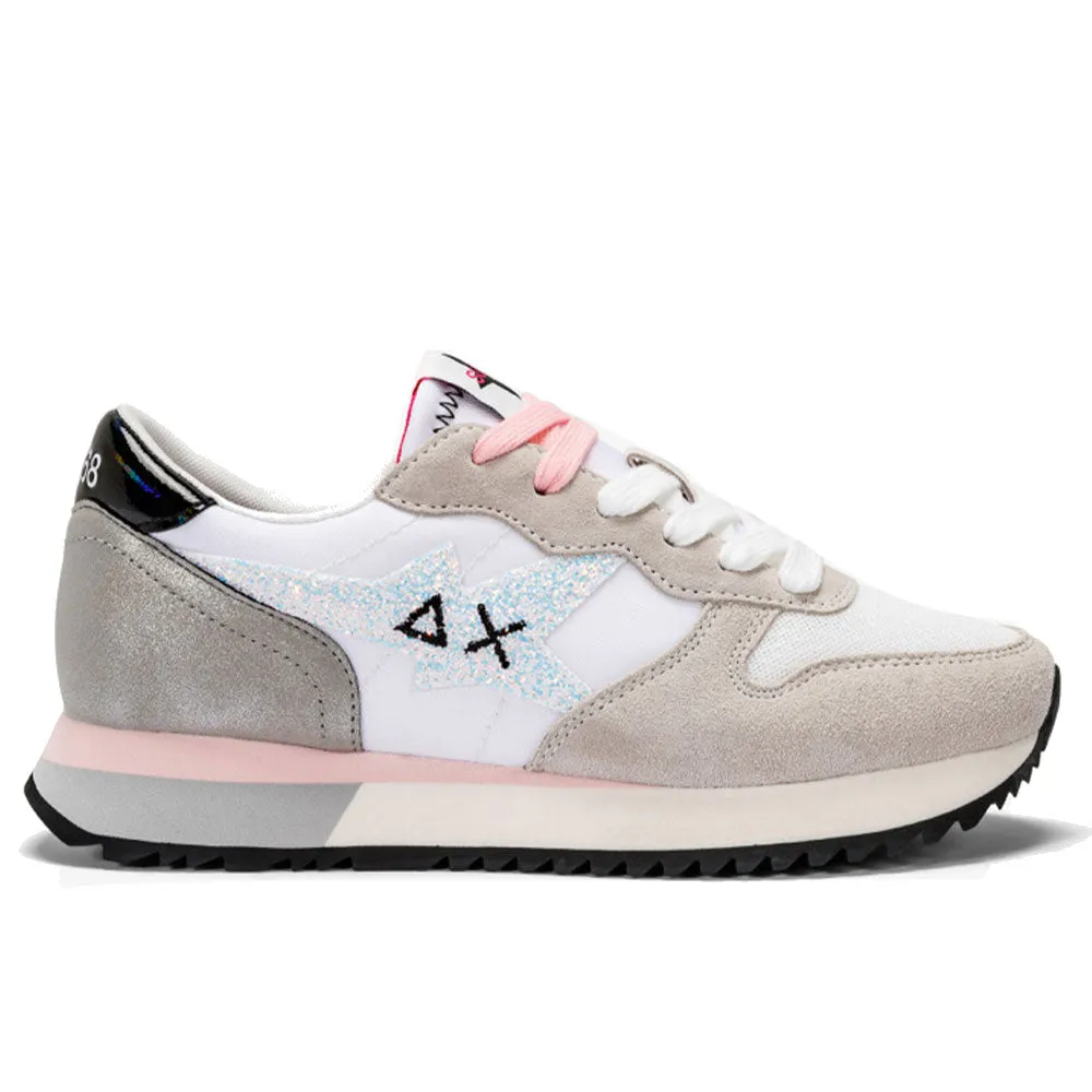 Scarpe Donna Sun68 Sneakers Stargirl Glitter Logo Colore Bianco - Z34211