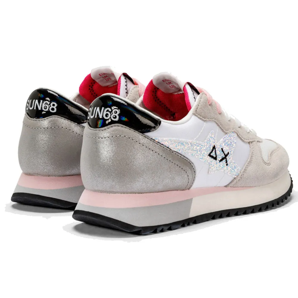 Scarpe Donna Sun68 Sneakers Stargirl Glitter Logo Colore Bianco - Z34211