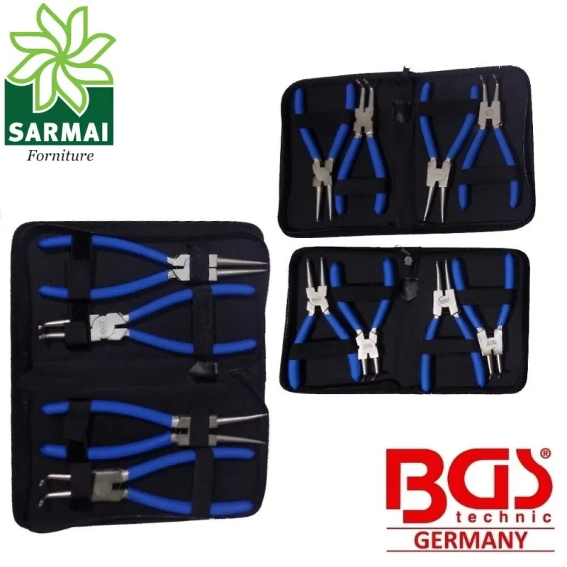 Set 12 pinze per seeger interno ed esterno pinza con punta a 90°