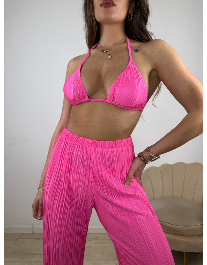 SET CLAUDIA FUCSIA: BIKINI + PANTALONI