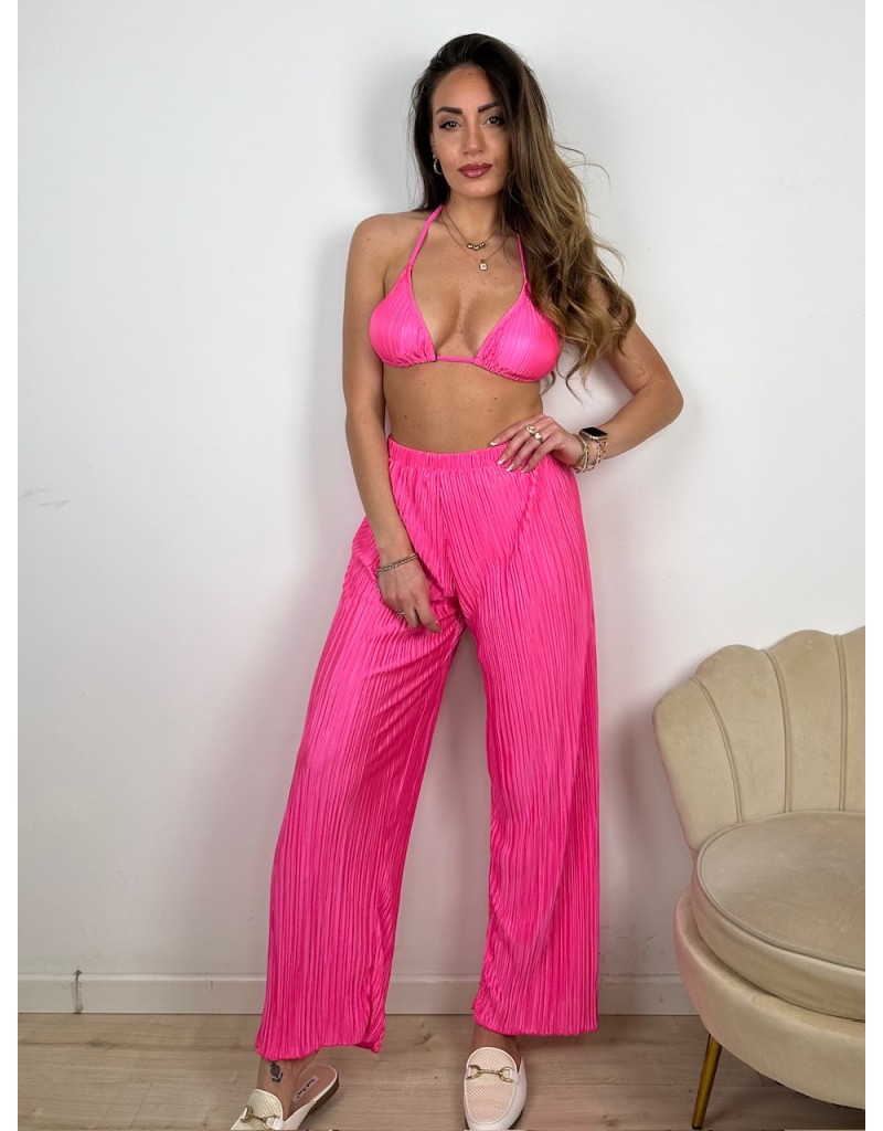 SET CLAUDIA FUCSIA: BIKINI + PANTALONI