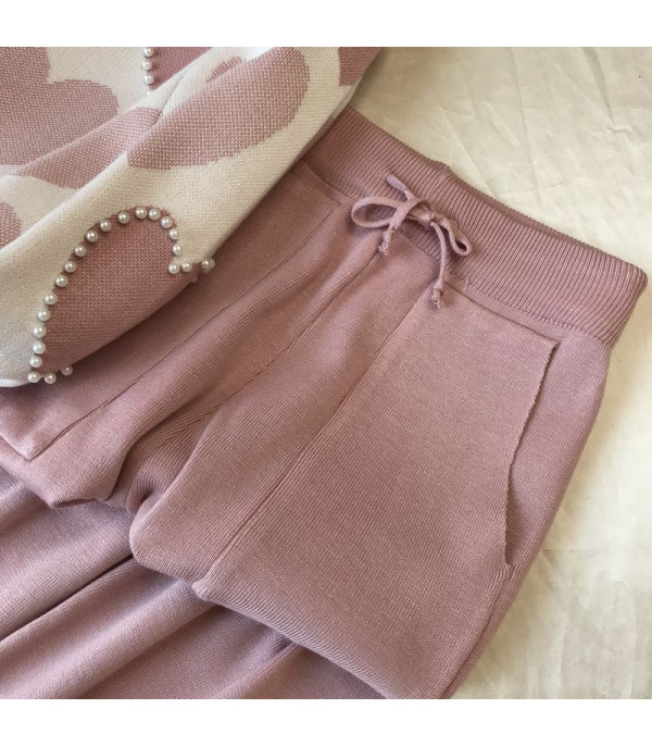 Set pants & pull cuori perle