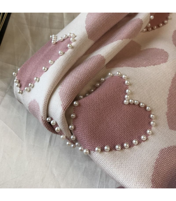 Set pants & pull cuori perle