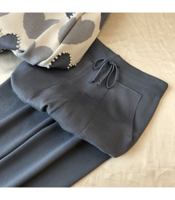 Set pants & pull cuori perle