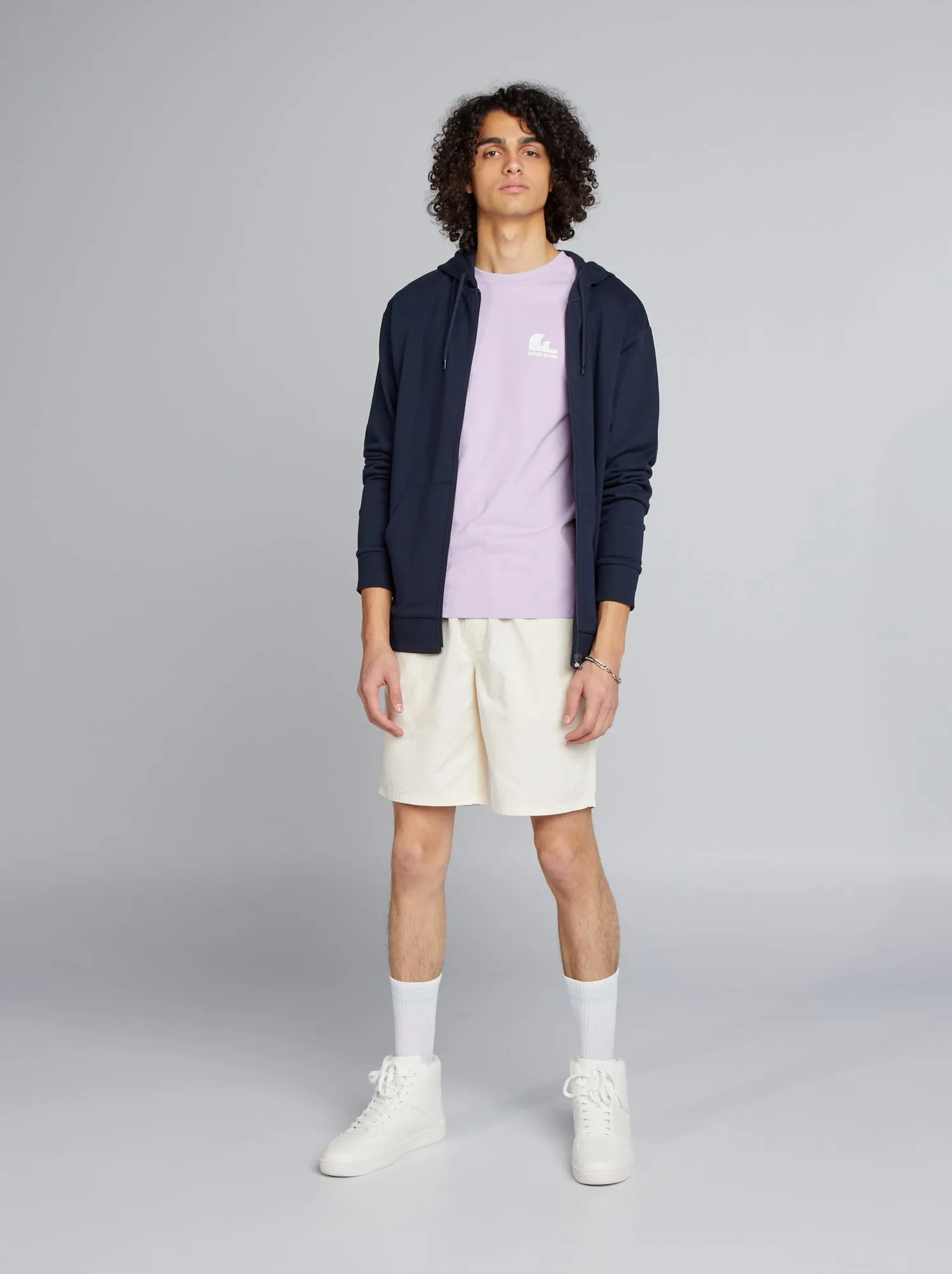 Shorts elasticizzati in cotone - BEIGE