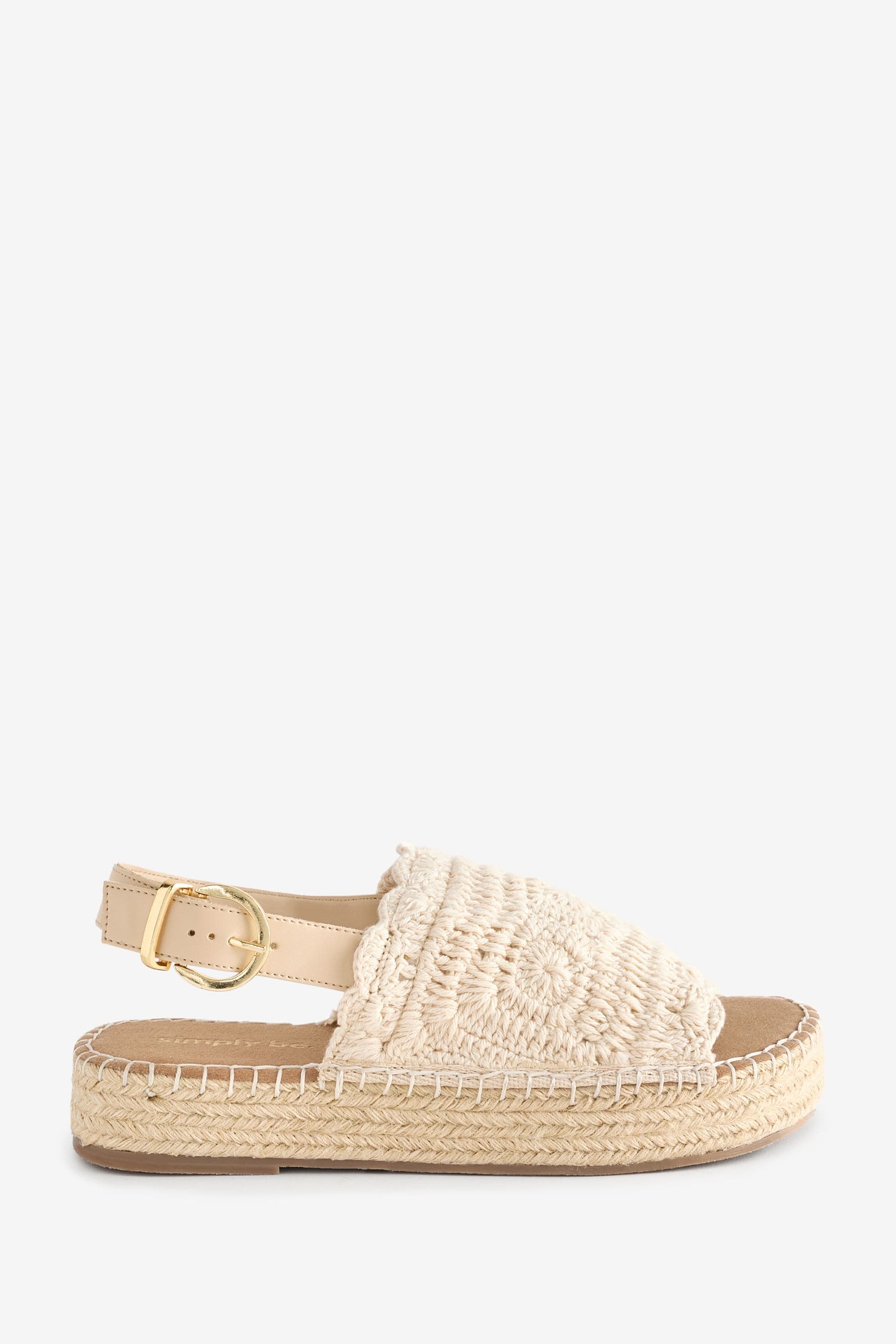 Simply Be - Espadrillas flatform aperte in punta con Vestibilità ampia extra con cinturino sul retro