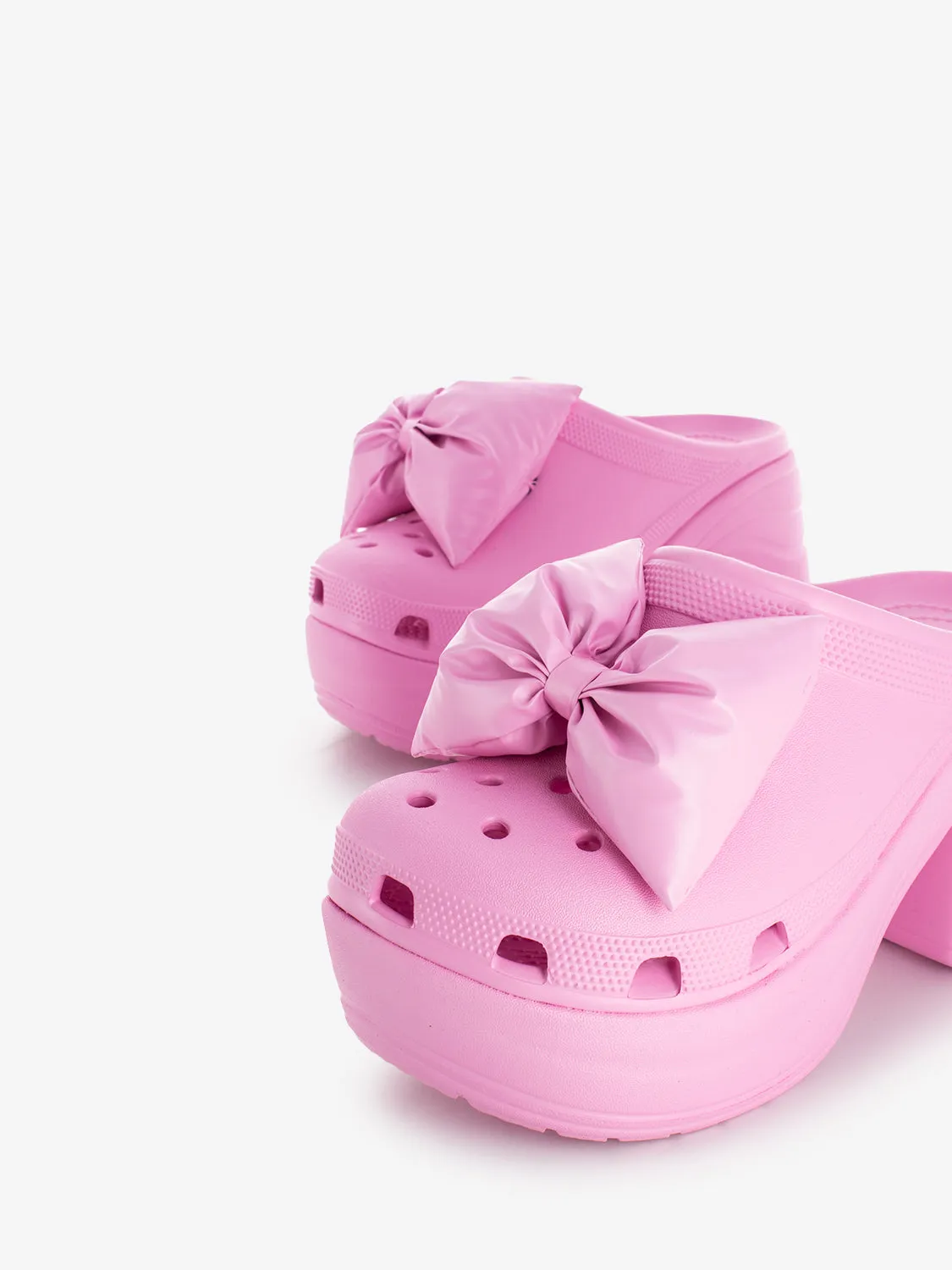 Siren Bow Clog pink tweed