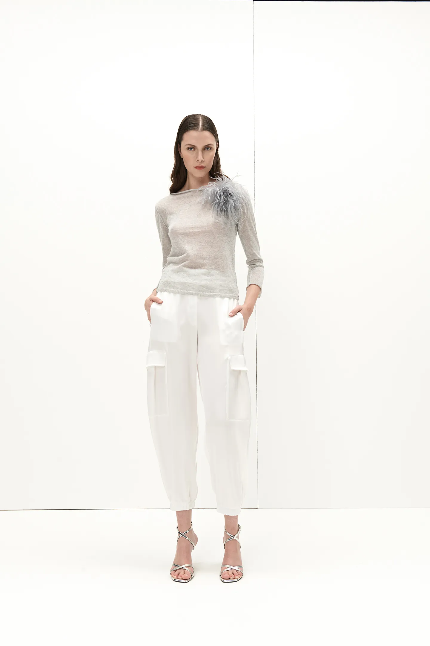 SLIM SWEATER WITH VISCOSE BOAT NECKLINE