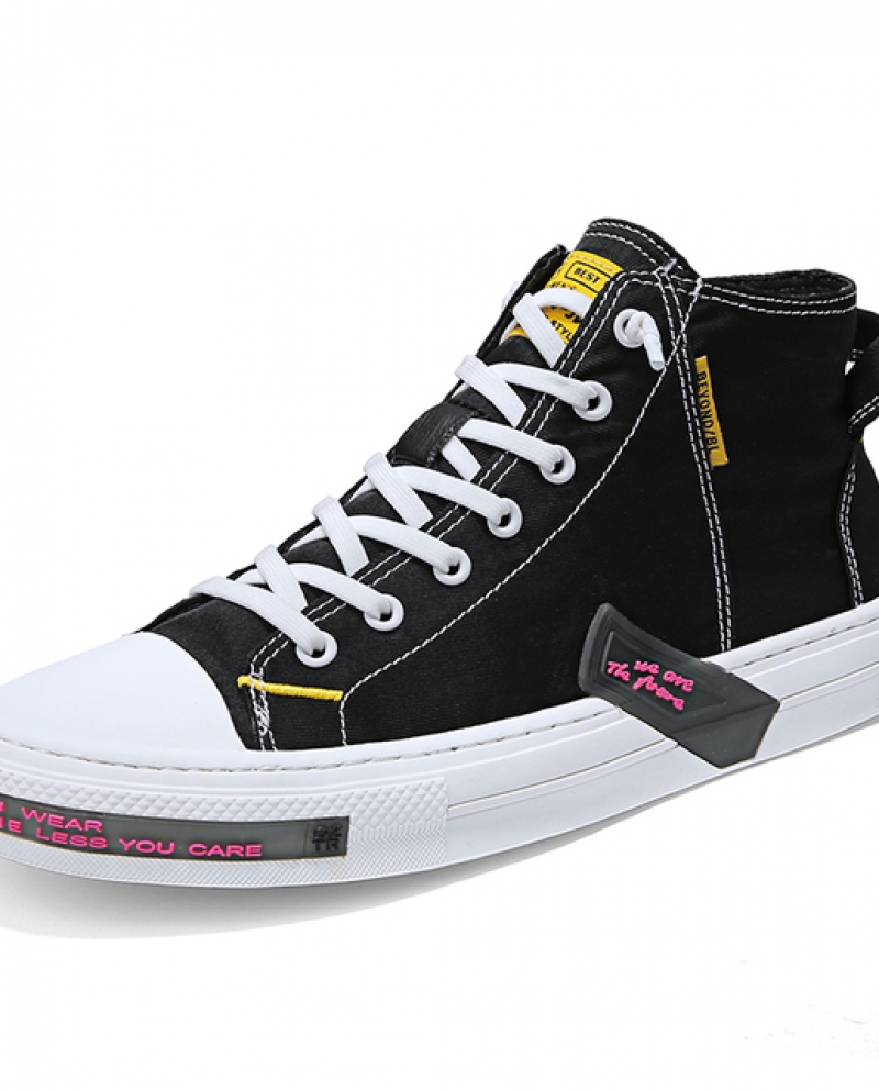 Sneaker Sport Slip High Sport Su Tela Causali Espadrillas Maschili Sneakers Vendita Per De Solid Traspirante Primavera Blackmen