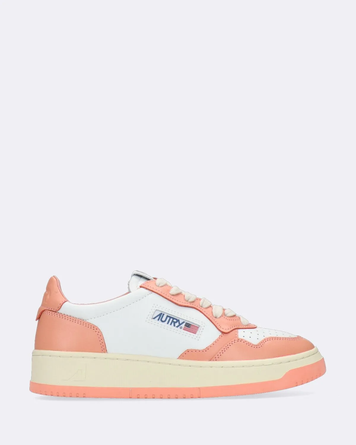 Sneakers Basse Medalist Bianche e Salmone