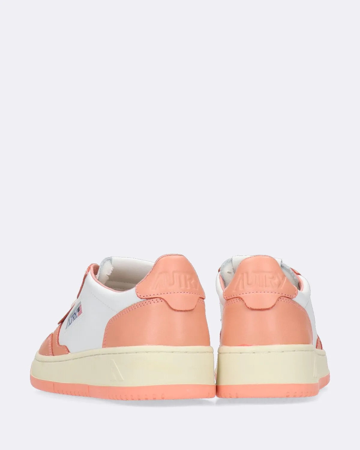 Sneakers Basse Medalist Bianche e Salmone