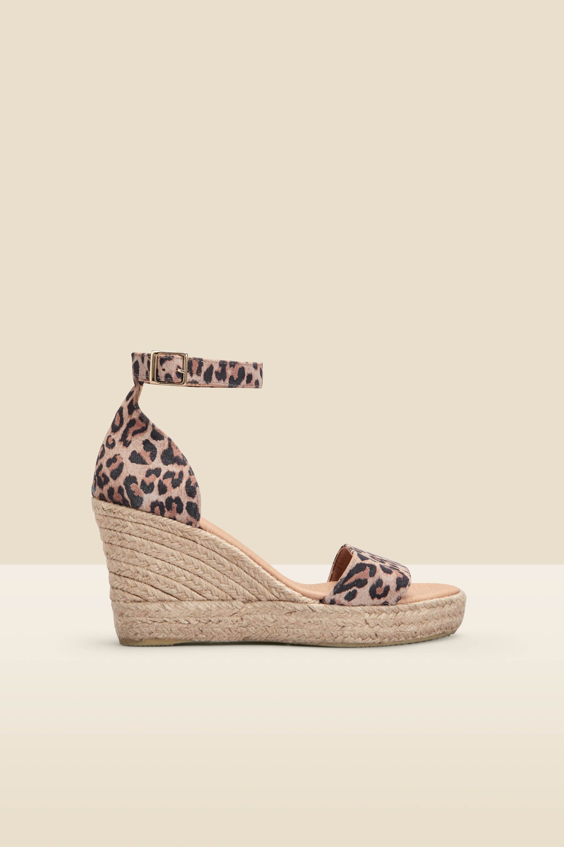 Sosandar - Sandali stile espadrillas con zeppa alta e cinturino alla caviglia