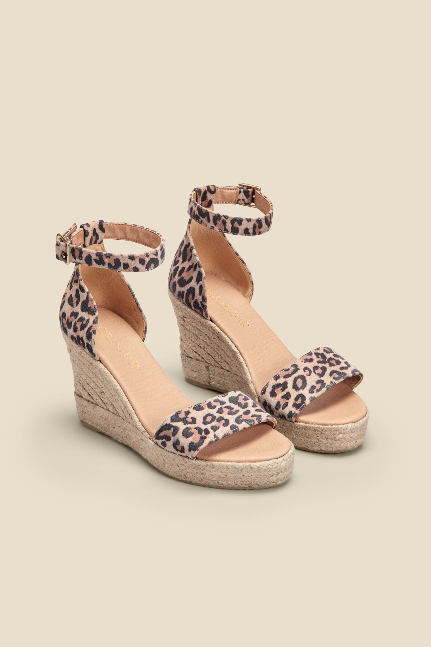 Sosandar - Sandali stile espadrillas con zeppa alta e cinturino alla caviglia