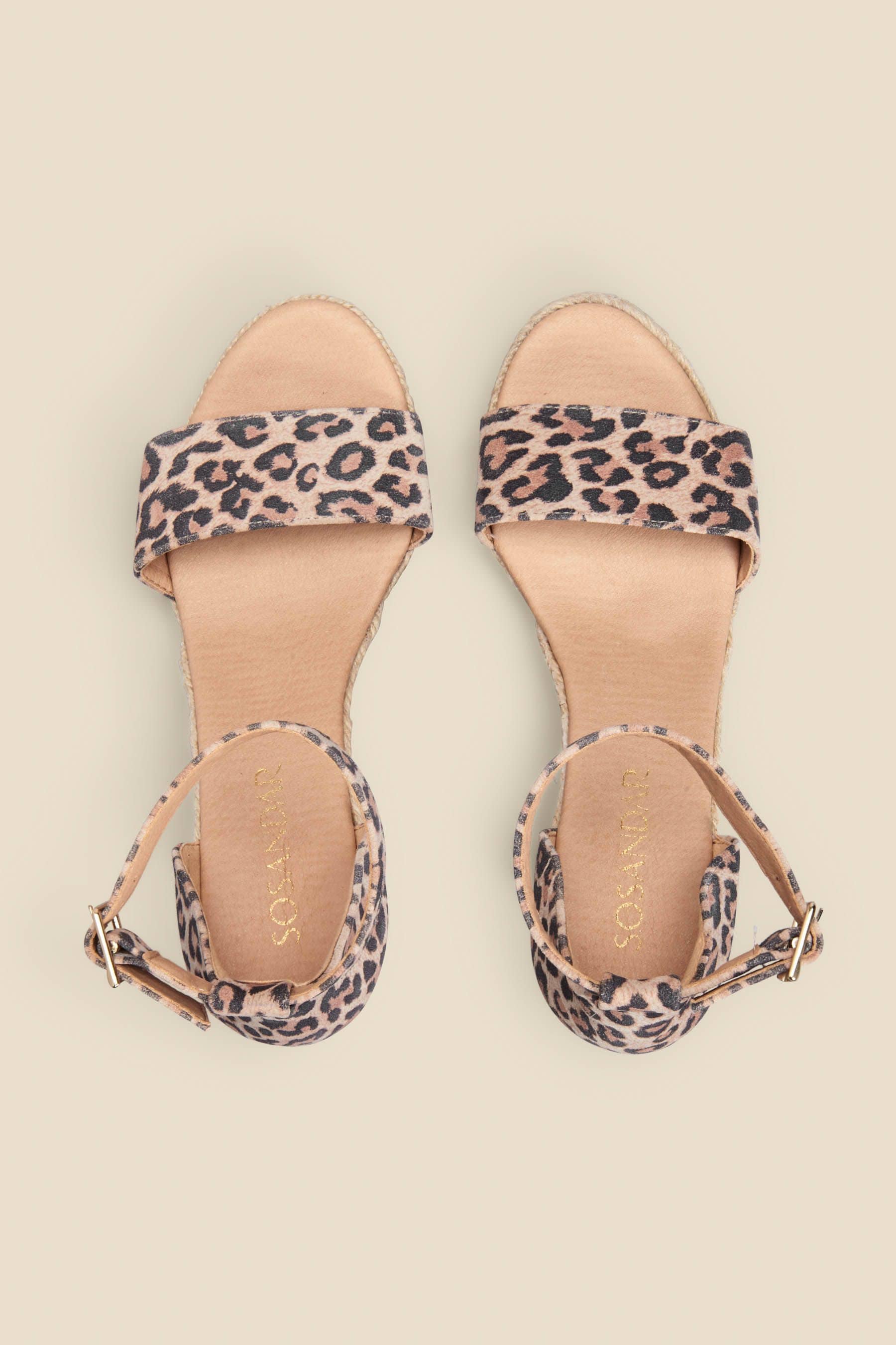 Sosandar - Sandali stile espadrillas con zeppa alta e cinturino alla caviglia