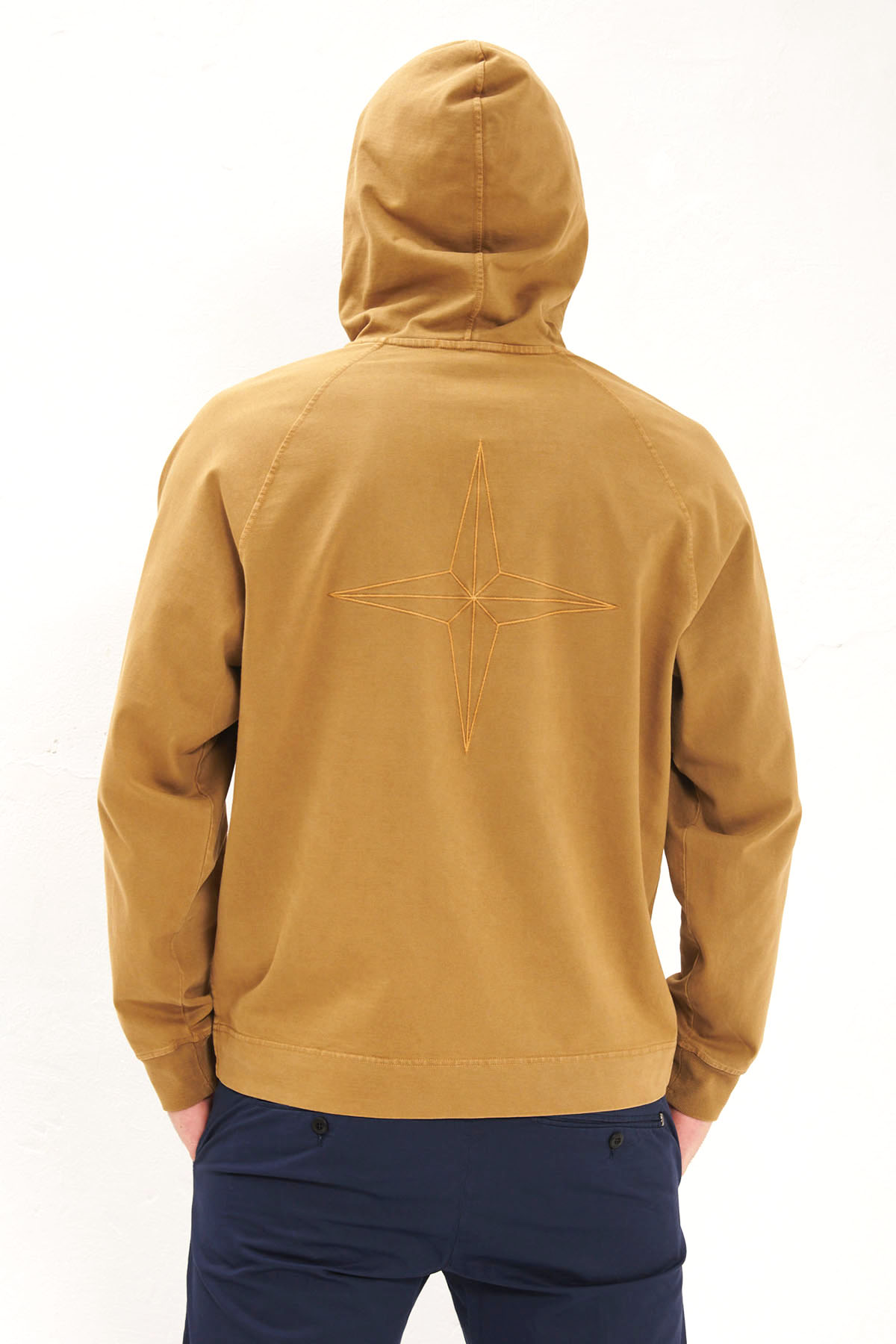 STONE ISLAND Felpa con cappuccio trattato OLD con maxi logo