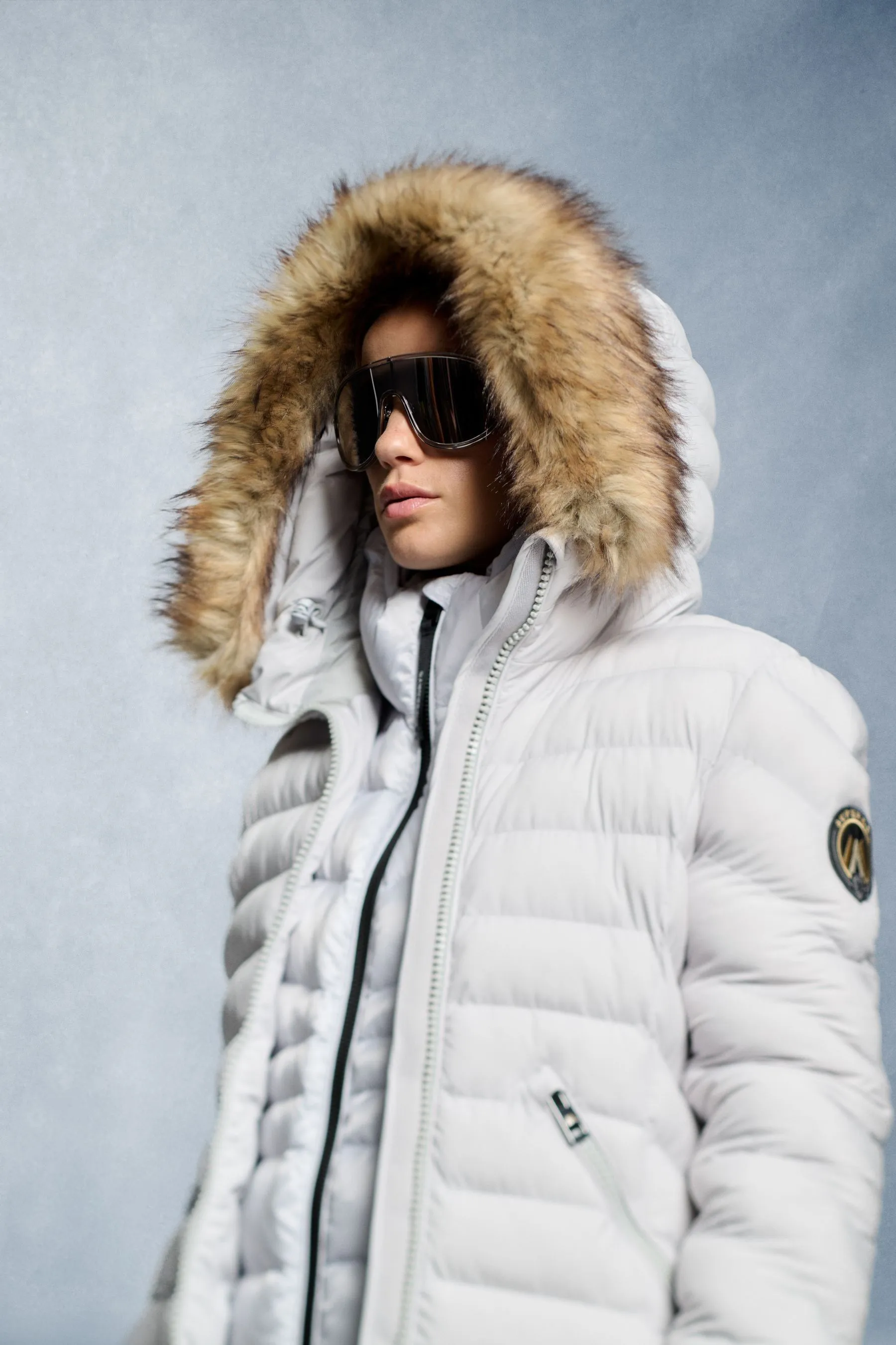 Superdry Fuji Faux Fur Hood Mid Length Jacket    