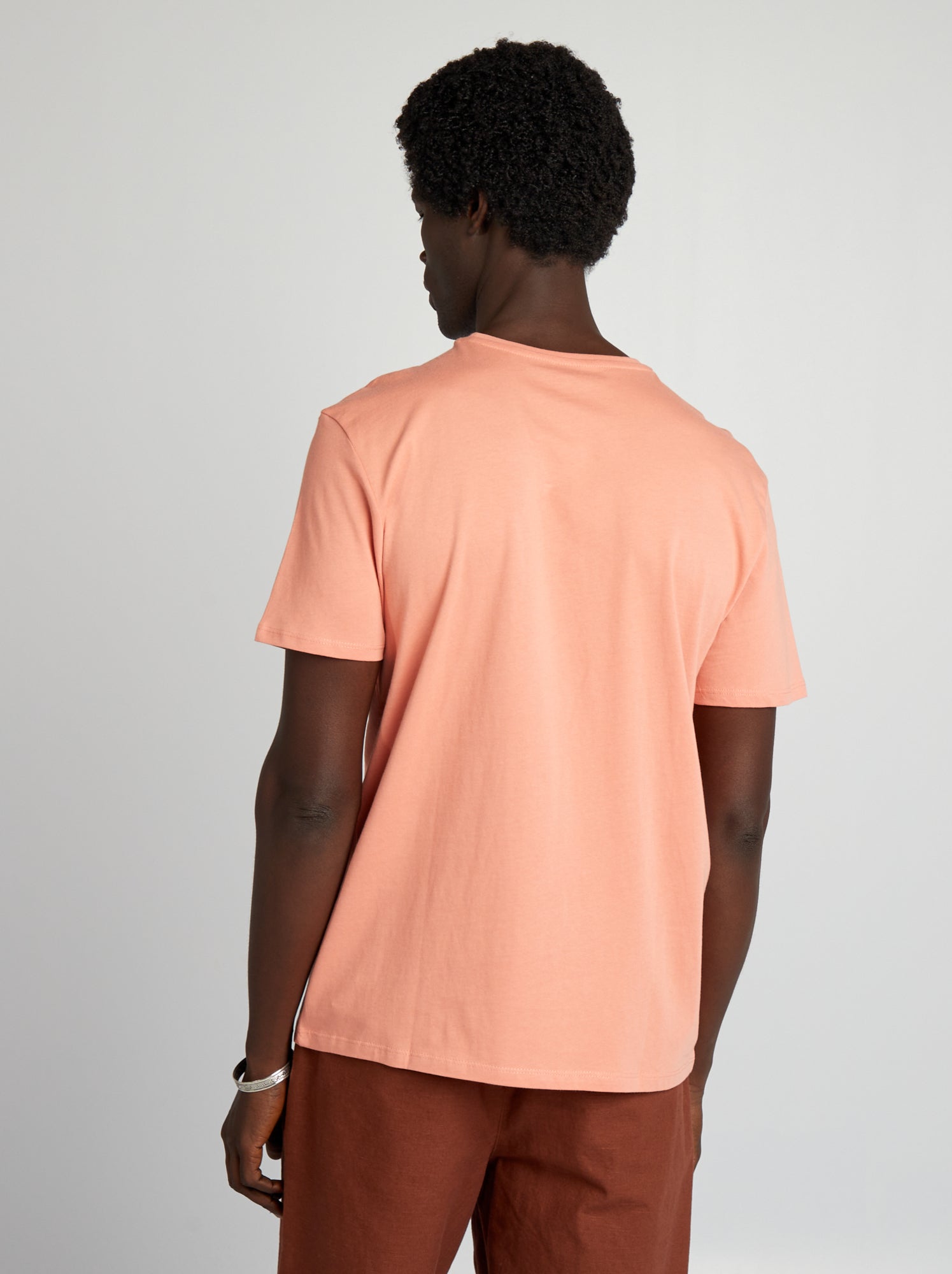 T-shirt dritta in jersey tinta unita - ARANCIONE