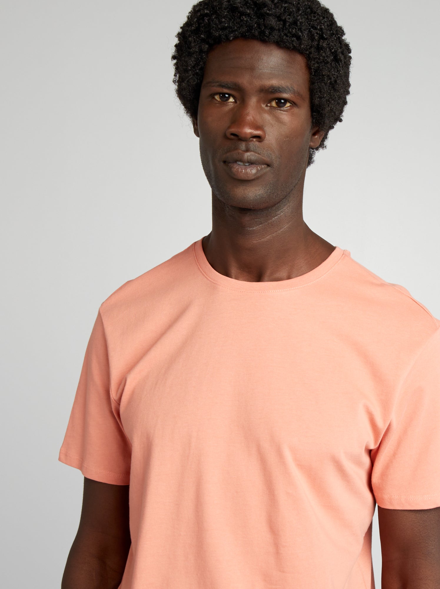 T-shirt dritta in jersey tinta unita - ARANCIONE